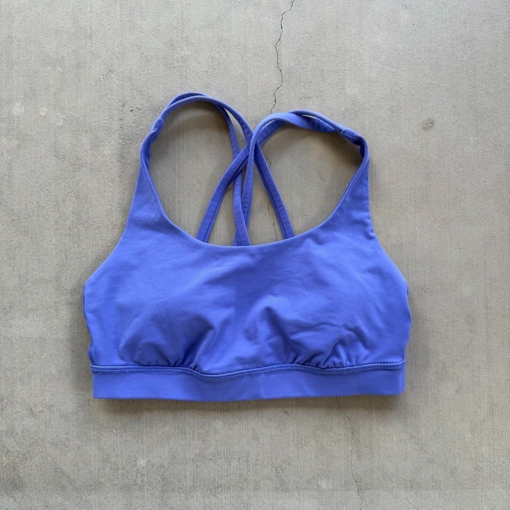 Lululemon Energy Bra Womens Lilac Purple Strappy Racerback Sports Yoga Bra